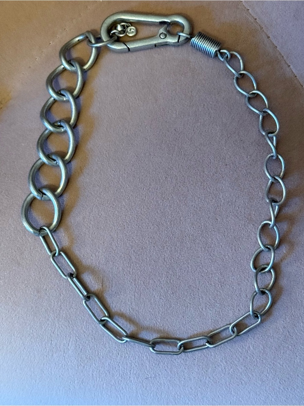 CAbi Matte Silver Mixed-Link Statement Necklace